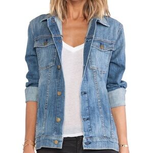 Current / Elliott Oversized Trucker Jacket in Townsend Destroy